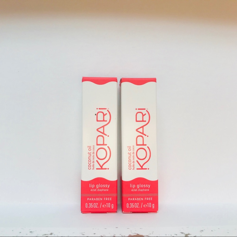2 Full Size Kopari Lip Glossy Coconut Oil NIB